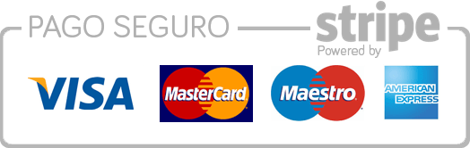 Secure payment with Stripe. We accept Visa, MasterCard, Maestro and American Express.