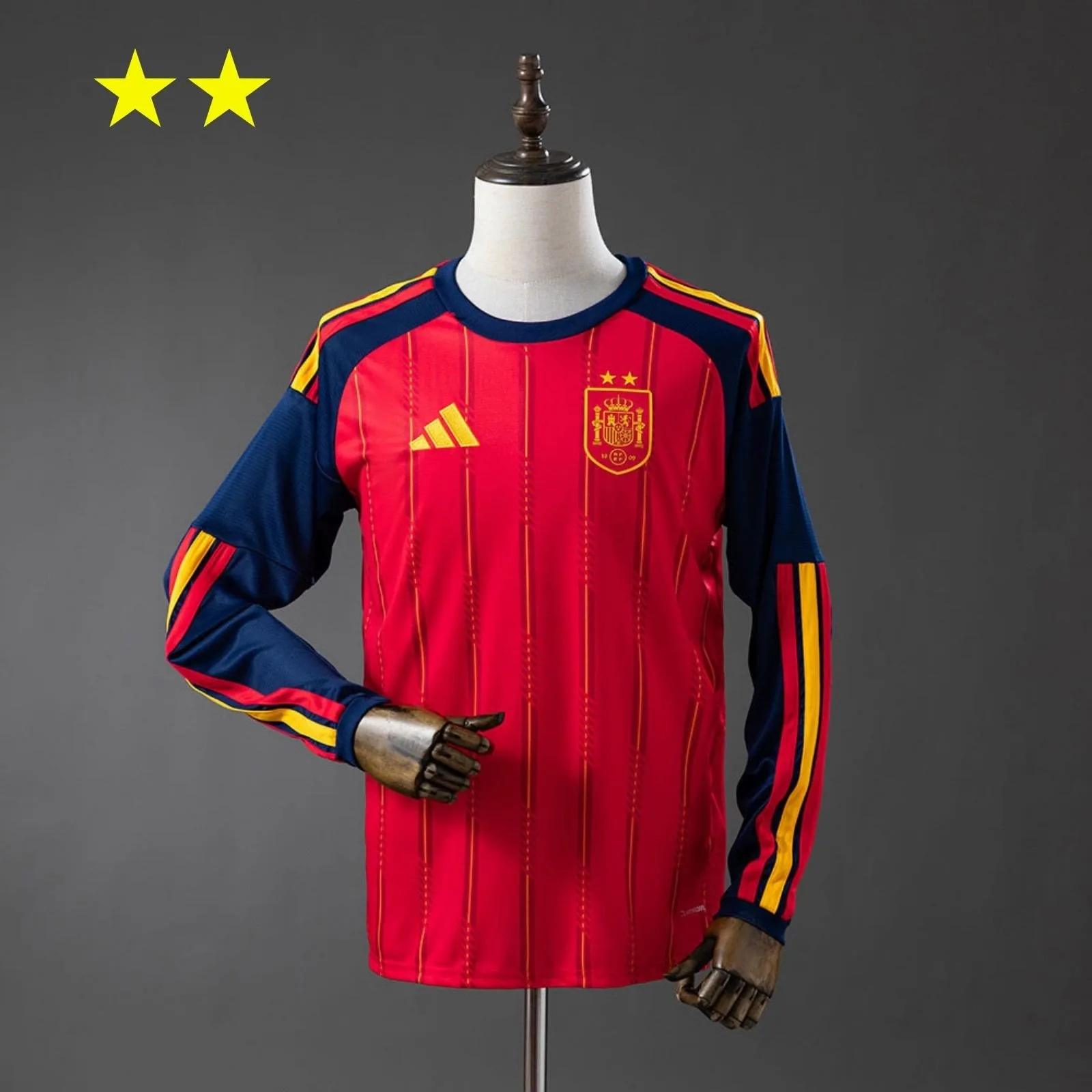 España 2026 Campeones 2 Estrellas - Manga Larga Local